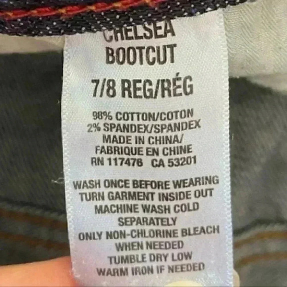 Aeropostale Chelsea Bootcut Jeans  Distressed Dark Blue Denim Size 7/8 30 - Picture 15 of 16